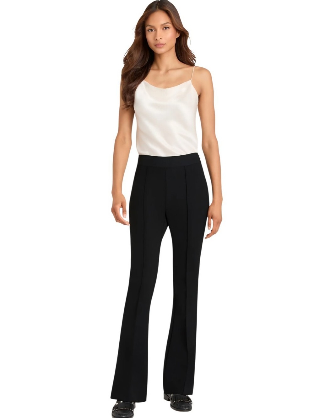 Cinq a Sept Black Flat Front Bootcut Trouser Pants Size 0